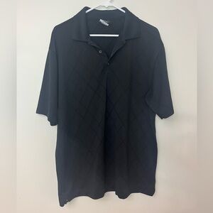 Nike Golf Dri-FIT Black Diamond Pattern Polo Size L